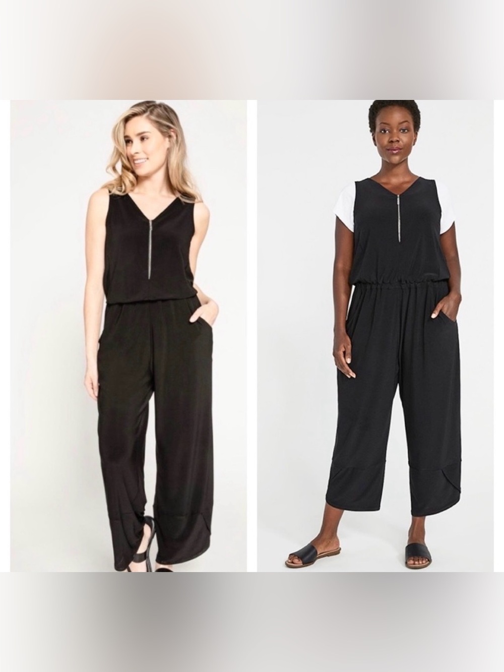 Sympli women’s sleeveless wide leg zest black jumpsuit